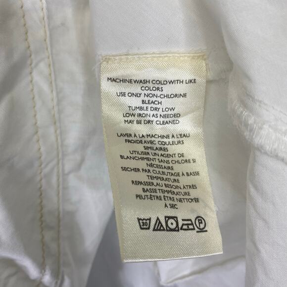 WE THE FREE Happy Hour Button Up Shirt Womens S White Boxy Oversized Puff Sleeve - Picture 9 of 11